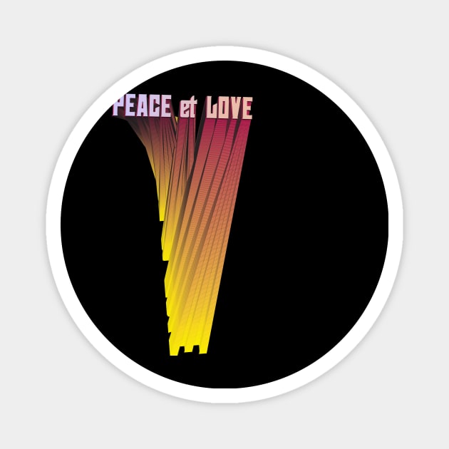 Peace and love s70 Magnet by Goldewin